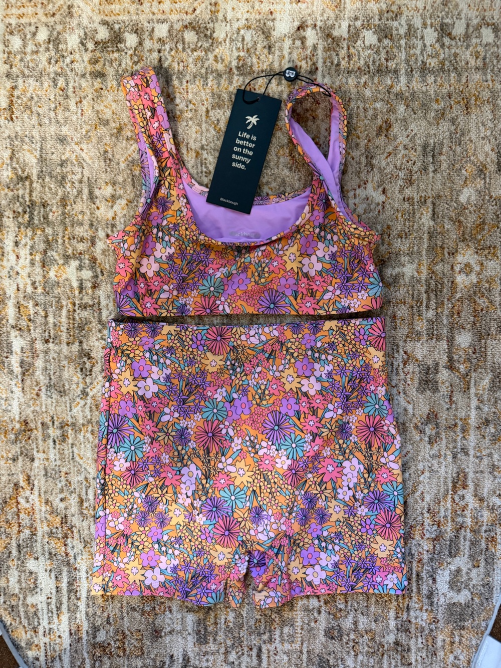 NWT Blackbough Floral Retro swim set size small